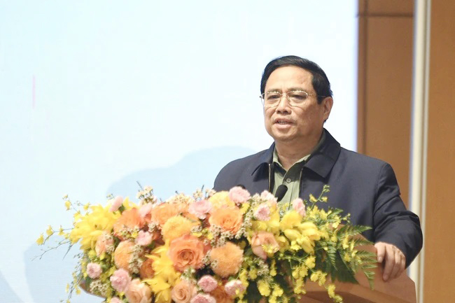 Thủ tướng Chính phủ Phạm Minh Chính phát biểu kết luận hội nghị. thu-tuong-5779.jpg