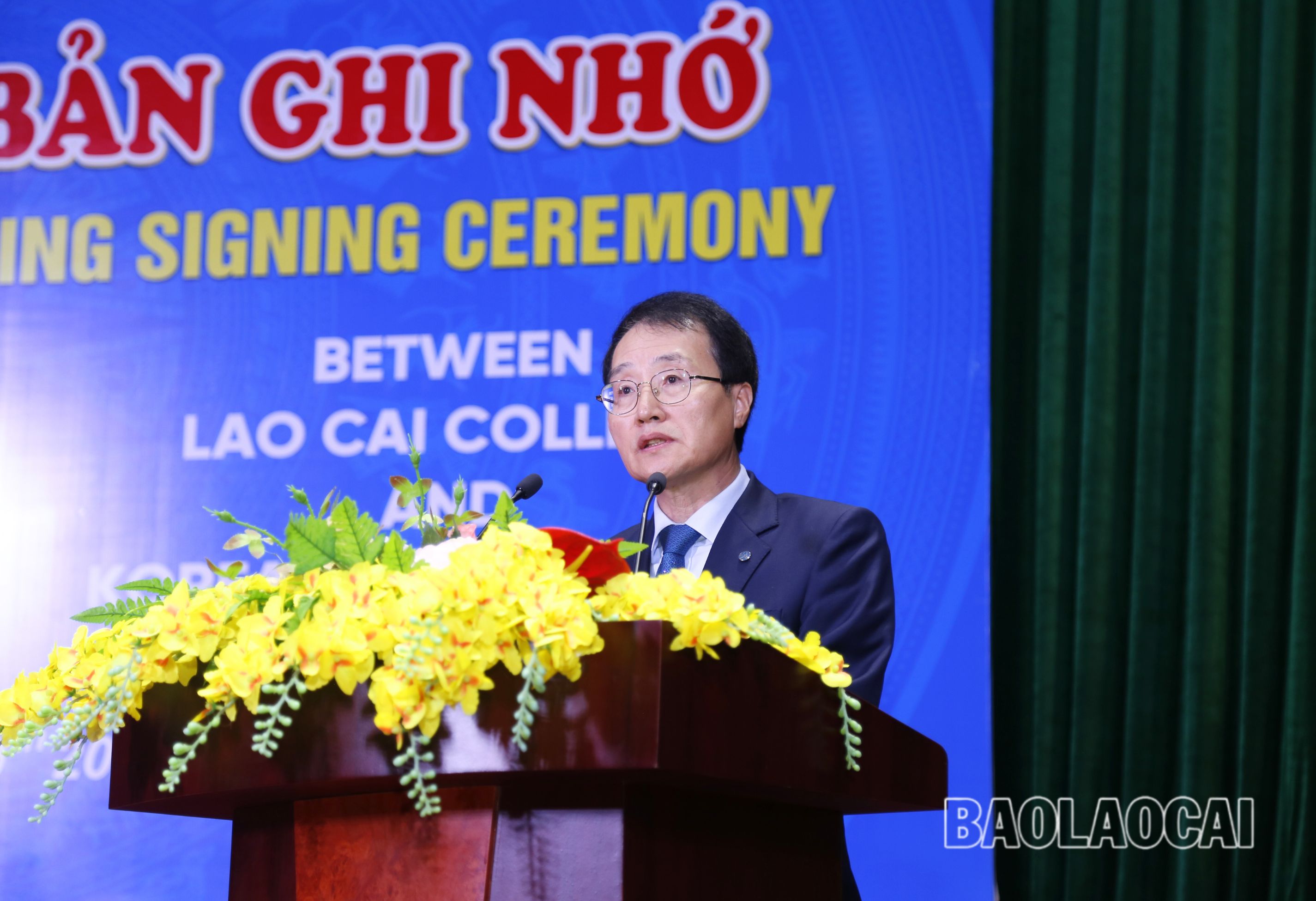 Ông Park Bong Soon, Chủ tịch Đại học Bách khoa Hàn Quốc 4 phát biểu tại buổi lễ. 4.jpg