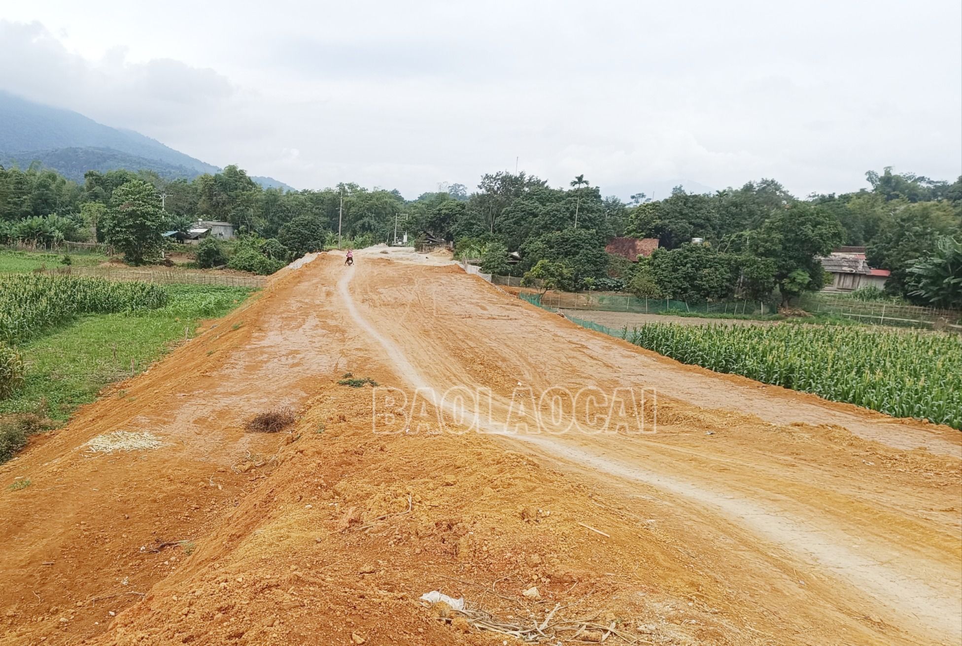Việc đắp nền đường đang tạm dừng do hệ số đầm chặt của đất không đảm bảo. z4894572886161_cf27336b0a8f7a0d5f3435af61e4c82a.jpg