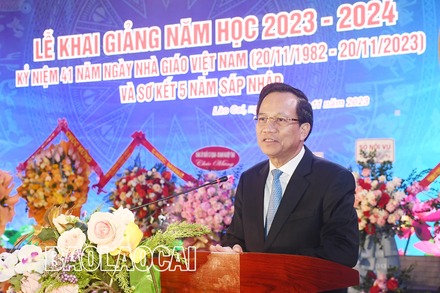 Đồng chí Đào Ngọc Dung, Bộ trưởng Bộ Lao động, Thương binh và Xã hội phát biểu tại buổi lễ.jpg