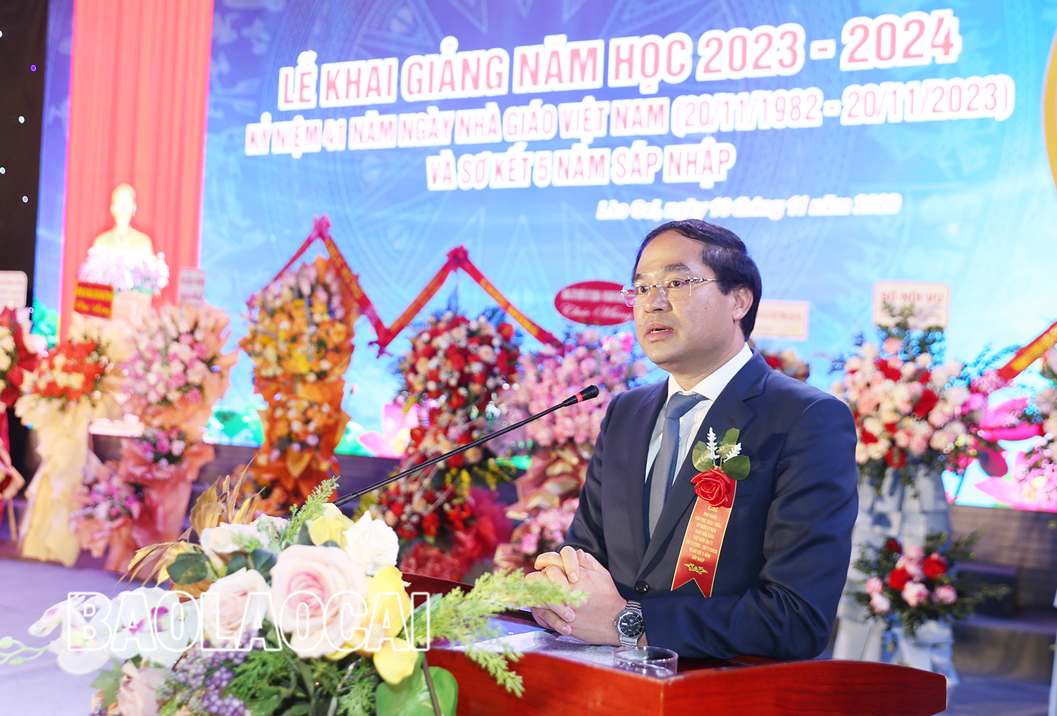 Đồng chí Trịnh Xuân Trường, Phó Bí thư Tỉnh ủy, Chủ tịch UBND tỉnh phát biểu tại buổi lễ. Đồng chí Trịnh Xuân Trường, Chủ tịch UBND tỉnh phát biểu tại buổi lễ.jpg