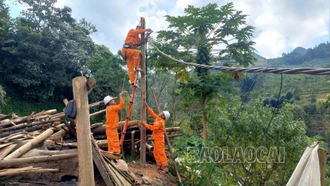 Hoàn thành cấp điện trở lại cho toàn bộ khách hàng bị ảnh hưởng bởi mưa lũ 