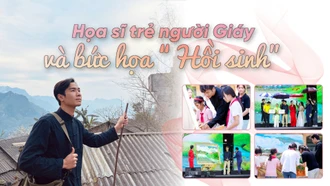 Họa sĩ trẻ người Giáy và bức họa “Hồi sinh”