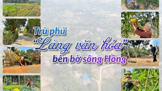 Trù phú “Làng văn hóa” bên bờ sông Hồng
