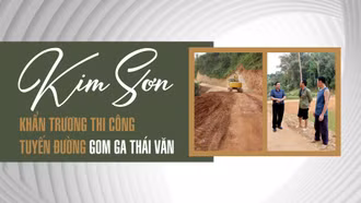 Kim Sơn khẩn trương thi công tuyến đường gom ga Thái Văn 
