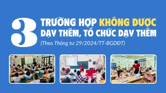 [Infographic] 3 trường hợp không được dạy thêm, tổ chức dạy thêm