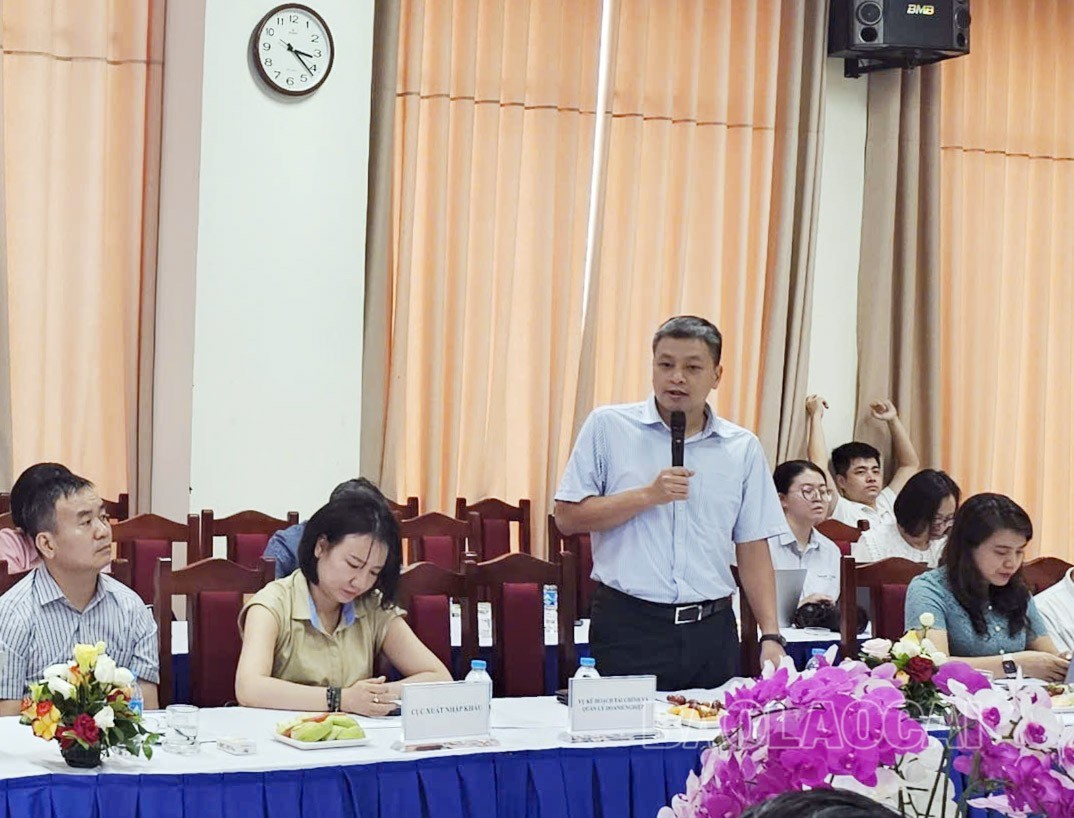 Đại biểu Viện Tài chính và quản lý công nghiệp (Bộ Công thương) phát biểu tại hội thảo. z7028595732578-be7fc188948d953f7423e12a86c62568-2254.jpg