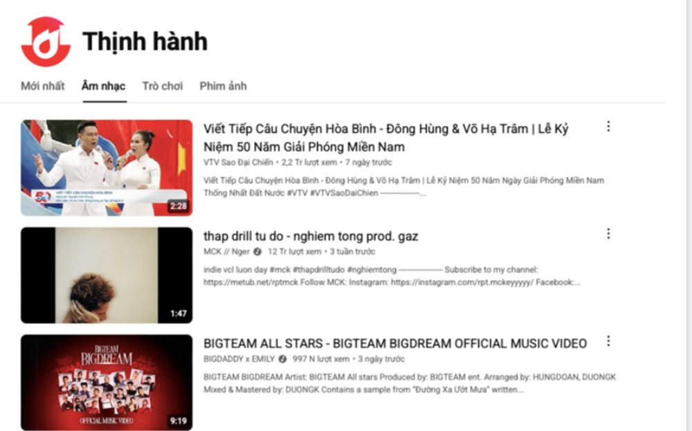 Ca khúc 4 tỷ lượt xem dịp 30/4 đạt top 1 trending Youtube ảnh 1 Ca khúc 4 tỷ lượt xem dịp 30/4 đạt top 1 trending Youtube ảnh 1