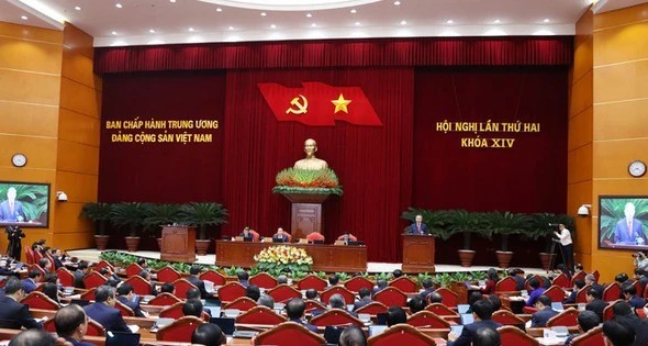 Thông cáo báo chí về ngày làm việc thứ hai Hội nghị Trung ương 2 khoá XIV