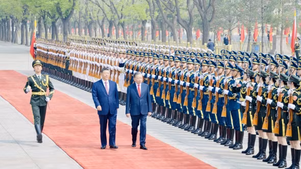 Lễ đón trọng thể Tổng Bí thư, Chủ tịch nước Tô Lâm thăm cấp Nhà nước đến Trung Quốc