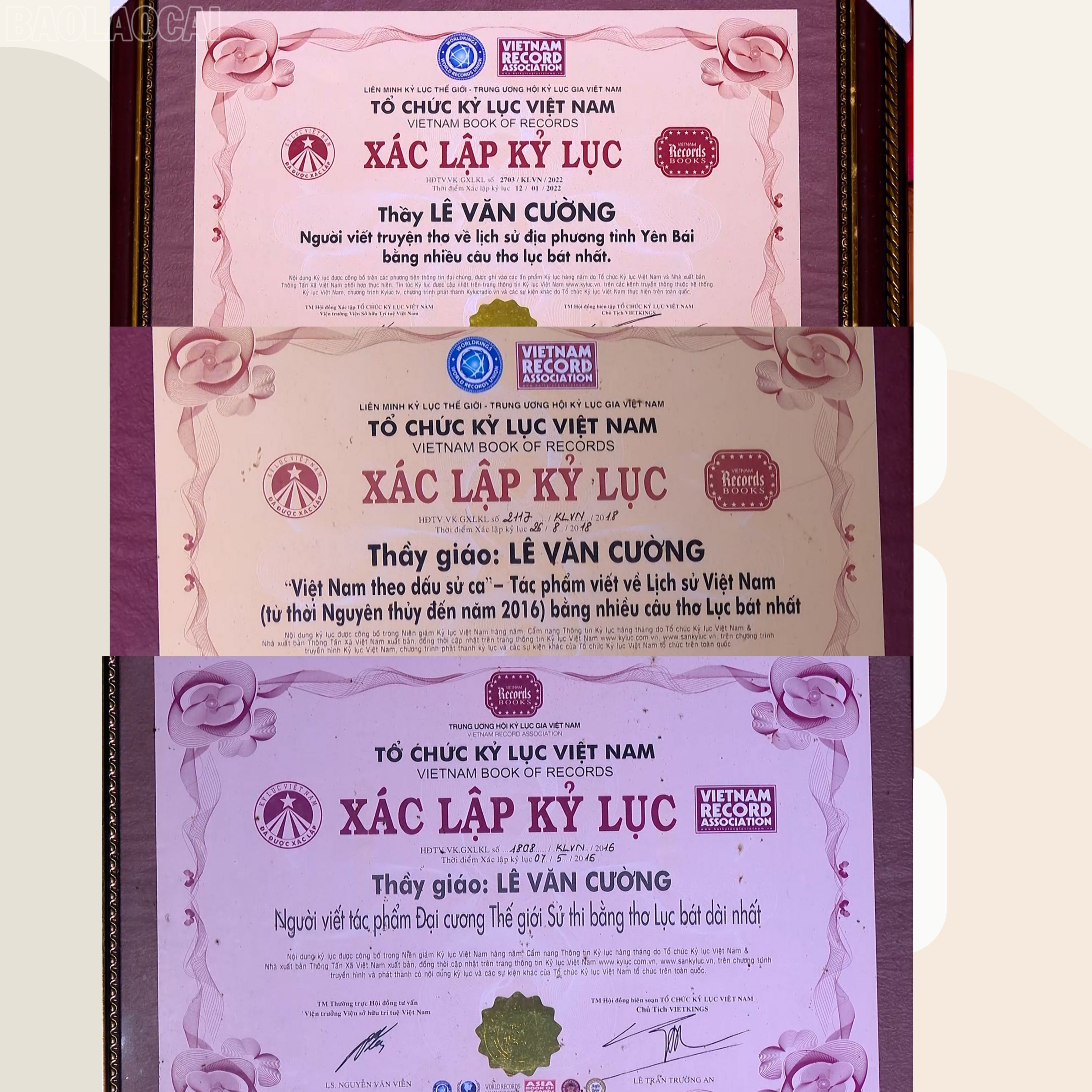 Thầy giáo Lê Văn Cường với 3 lần xác lập kỷ lục Guinness Việt Nam. baolaocai-tl_lis-better-practice.jpg