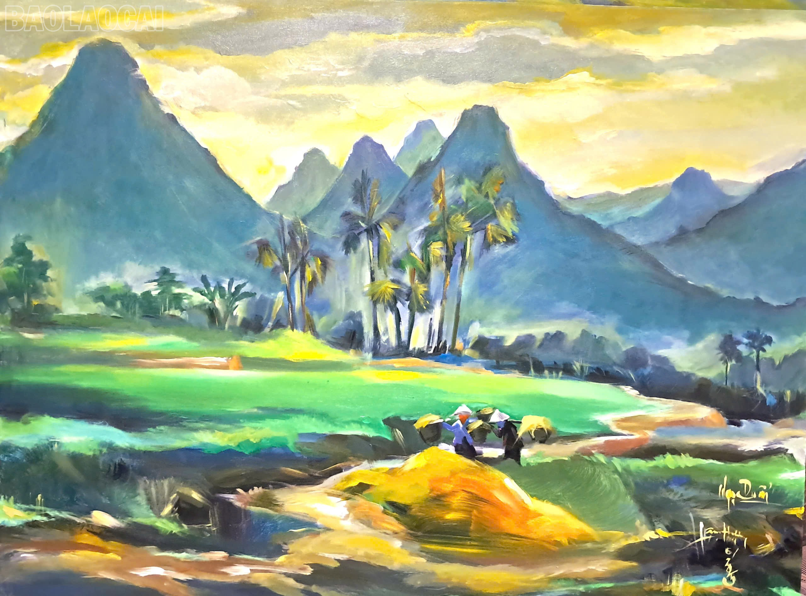 Картина «Летний день в Тан Линь» художницы Нгуен Нгок Дуан. baolaocai-tl_chieu-he-tan-linh-acry-lic.jpg