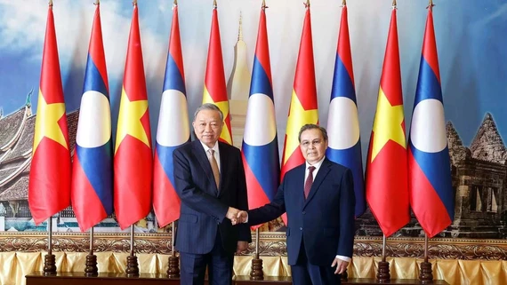 Tổng Bí thư Tô Lâm hội kiến Chủ tịch Quốc hội Lào Saysomphone Phomvihane