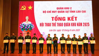 Bộ Chỉ huy Quân sự tỉnh Lào Cai tổng kết Hội thao thể thao Quân khu năm 2025