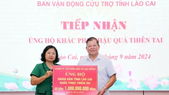 Ban Vận động cứu trợ tỉnh tiếp nhận 2,47 tỷ đồng hỗ trợ trong sáng 17/9/2024