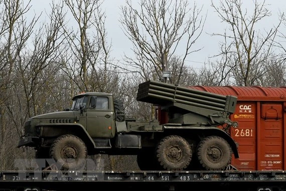 Xe quân sự của Nga triển khai tại Ukraine. Ảnh: AFP/TTXVN
