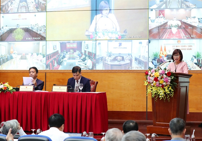 TS. Lê Thị Minh Lý, Phó Chủ tịch Hội Di sản văn hóa Việt Nam phát biểu tại Hội nghị - Hội thảo. Lê Minh Lý.jpg