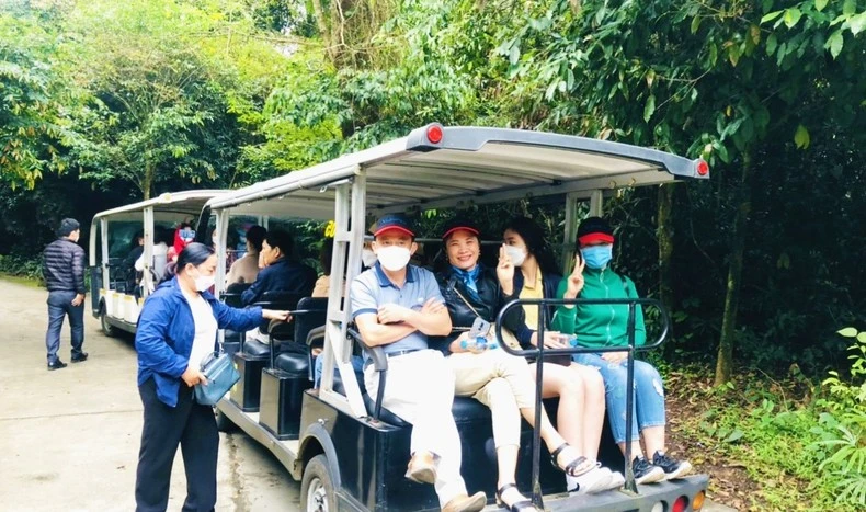 Khách du lịch thăm động Thiên Đường