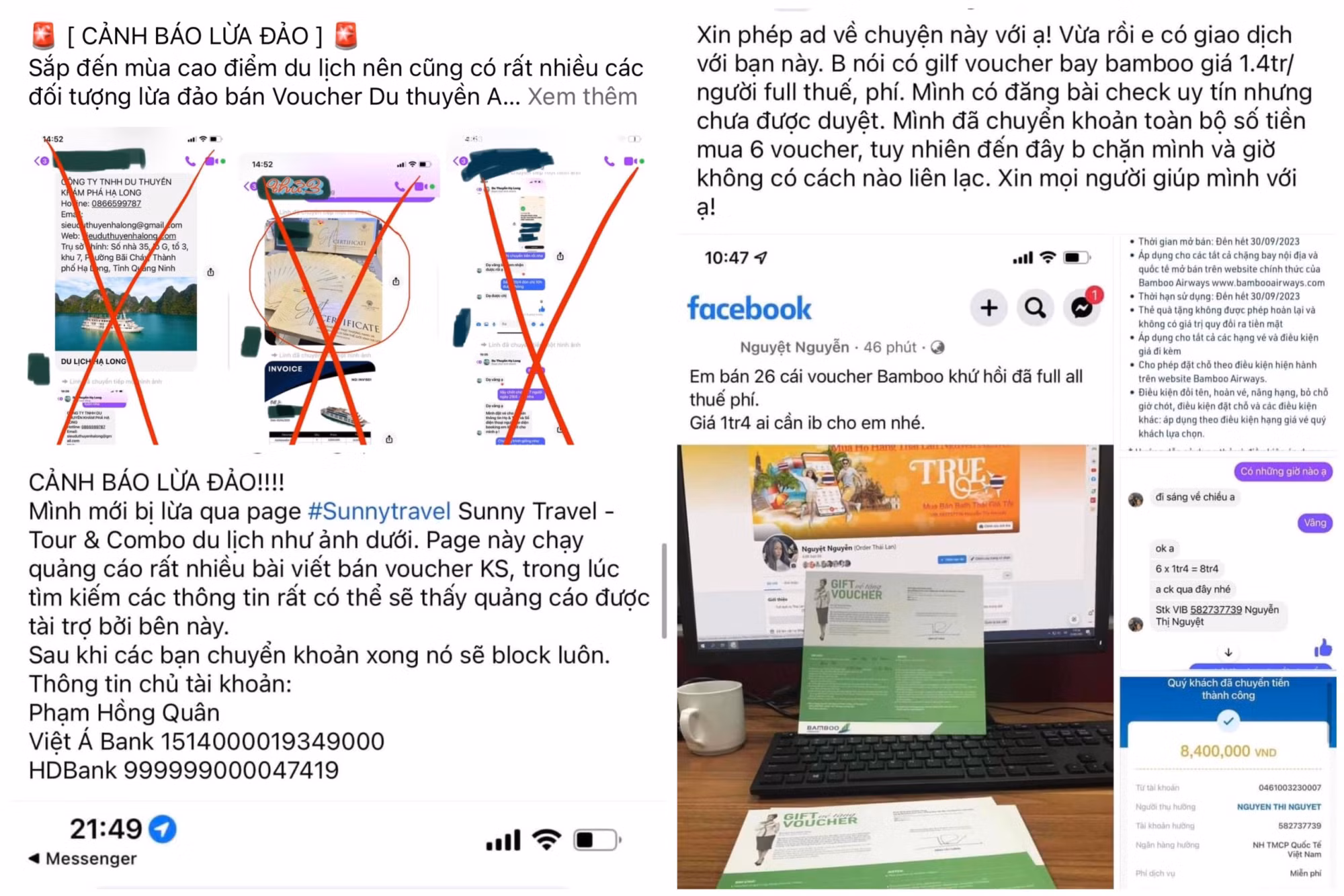 Không ít nạn nhân từng đưa ra cảnh báo trên mạng xã hội.