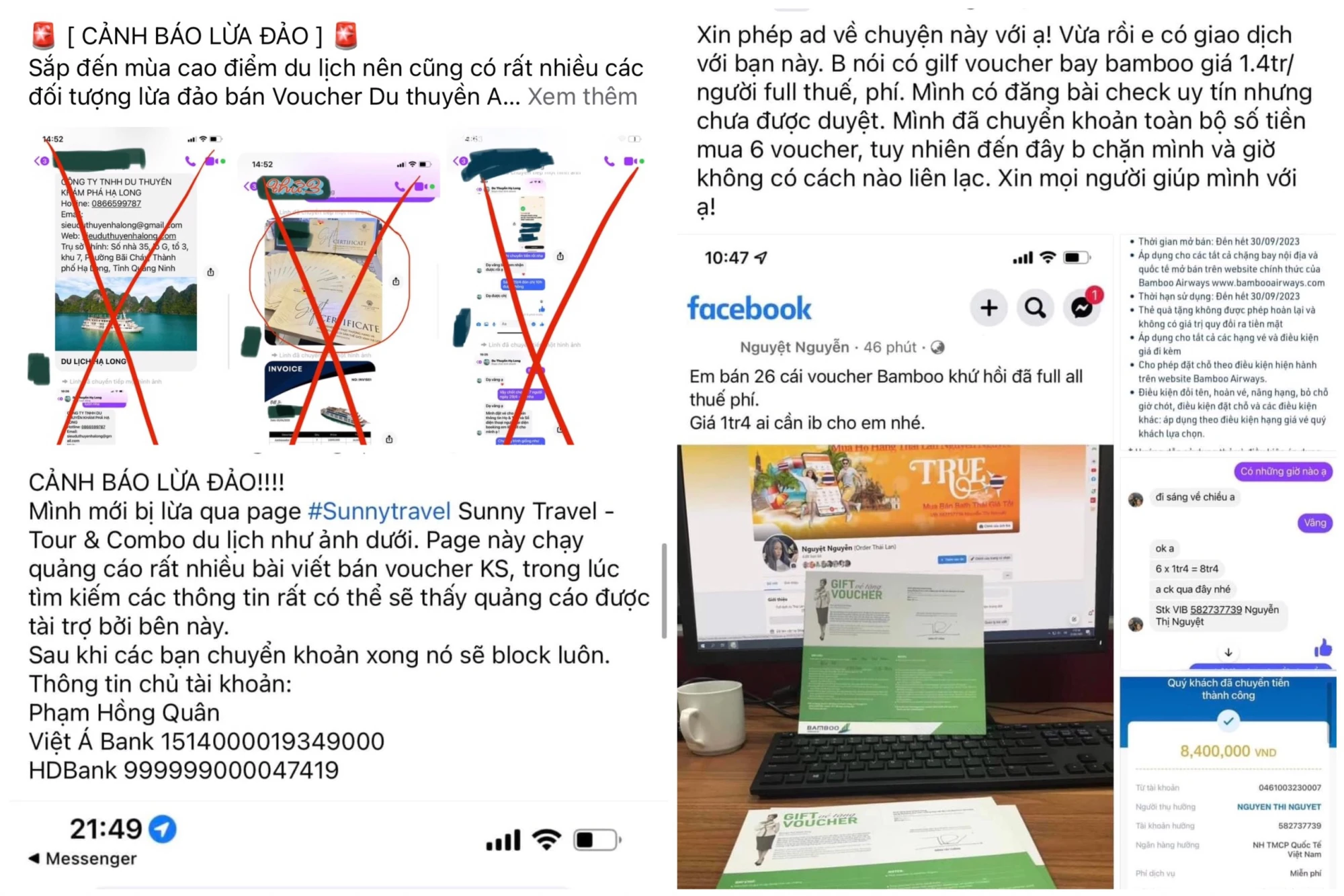 Không ít nạn nhân từng đưa ra cảnh báo trên mạng xã hội.