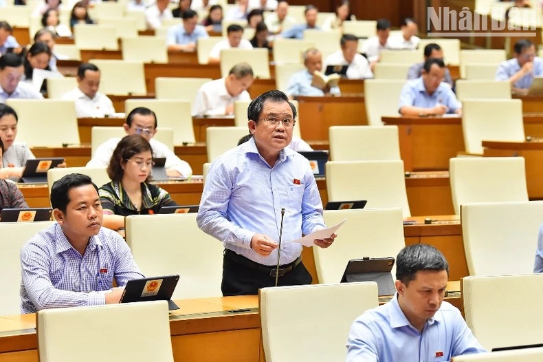 Đại biểu Nguyễn Tâm Hùng (Đoàn đại biểu Quốc hội tỉnh Bà Rịa-Vũng Tàu) phát biểu.