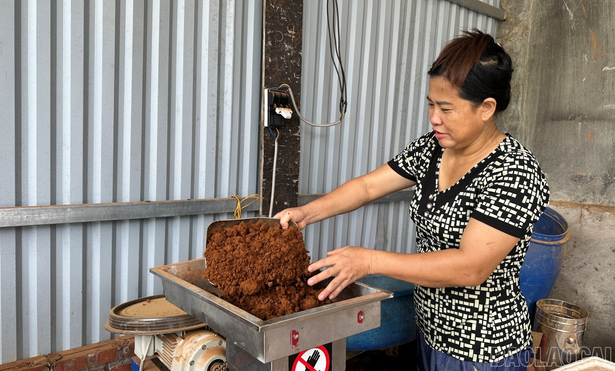 Ngoài việc thu mua vỏ quế để xuất khẩu, gia đình chị Mai còn làm hương quế và nụ trầm quế. baolaocai-br_coc4.jpg
