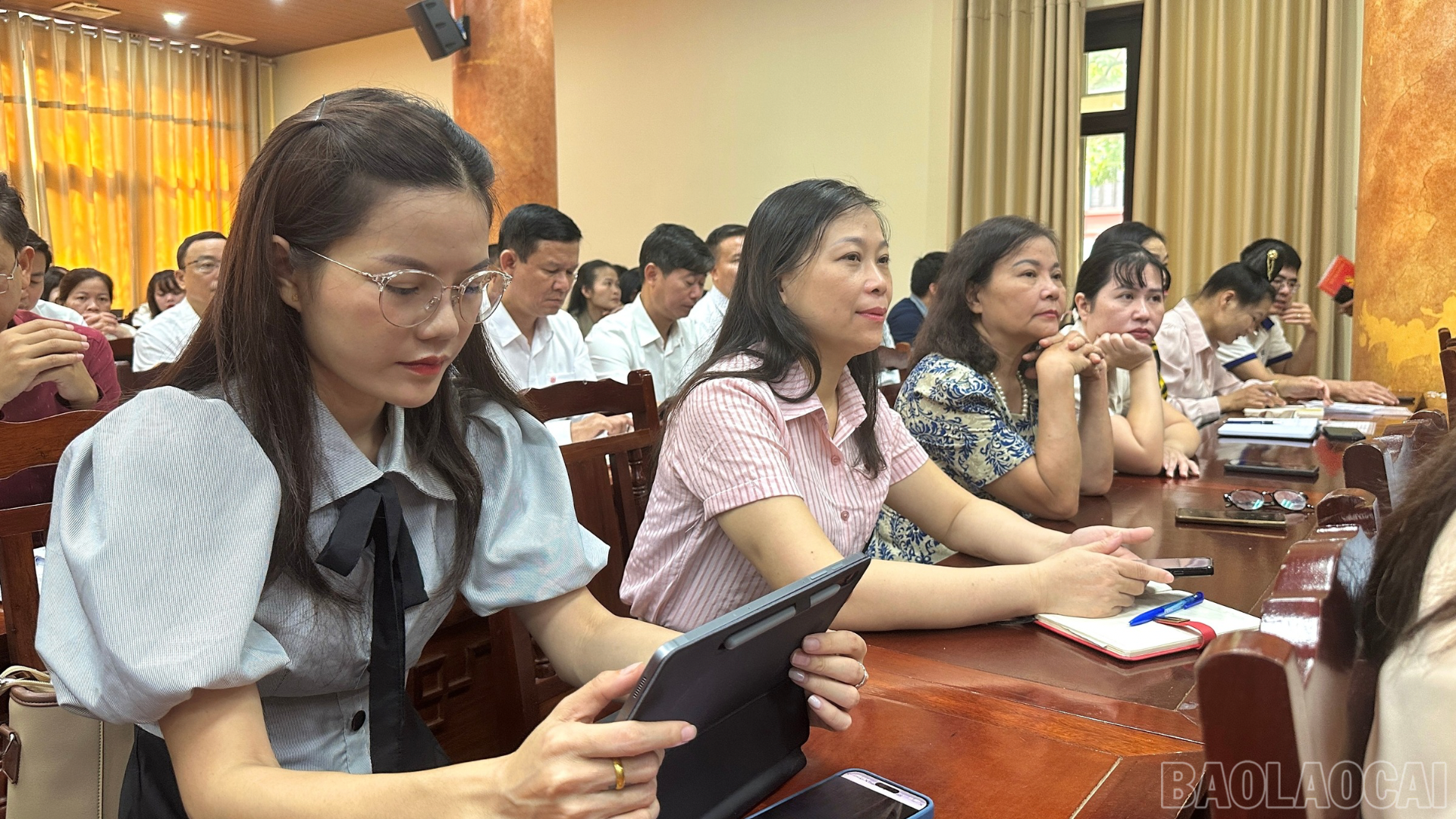 Các học viên Lào Cai tham gia hội nghị tập huấn. baolaocai-br_1000013270.png