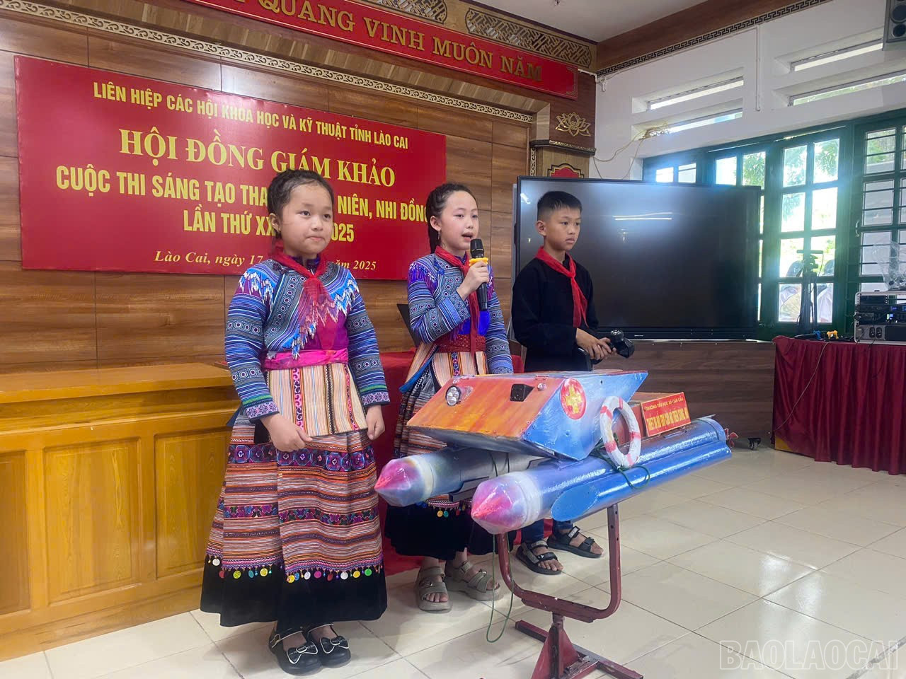 Đề tài đạt giải Khuyến khích của học sinh Trường Tiểu học Cán Cấu, xã Si Ma Cai.(Ảnh: CTV) baolaocai-br_giai-3.jpg