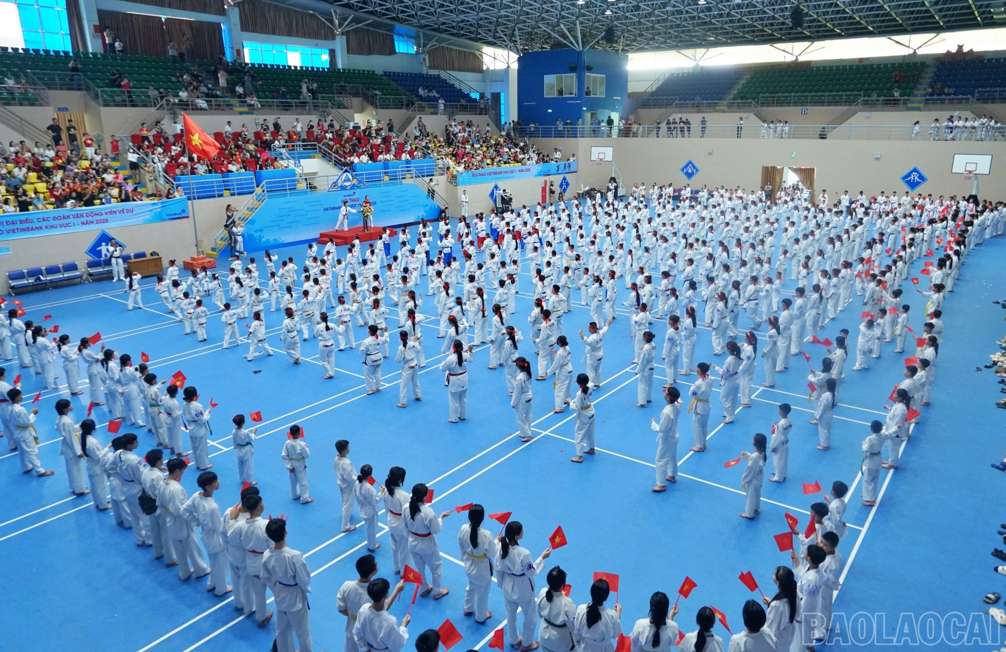 Chương trình biểu diễn võ thuật có sự tham gia của hơn 800 võ sinh. baolaocai-br_toan1.jpg