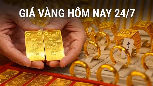 Thị trường vàng ngày 24/7/2026: Giá vàng trong nước và thế giới đồng loạt giảm mạnh
