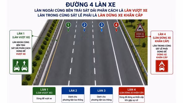 Đề xuất "làn vượt xe" trên cao tốc: Bắt buộc chuyển về làn phải sau khi vượt