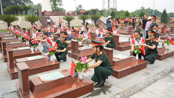 Hội LHPN xã Trấn Yên và Hội phụ nữ Nhà máy Z183 tri ân các anh hùng liệt sĩ