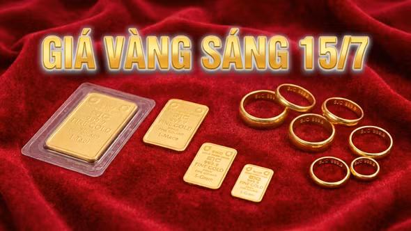 Giá vàng sáng 15/7: Vàng miếng đồng loạt giảm mạnh, vàng nhẫn biến động không đồng nhất