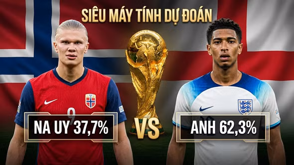 Tỷ lệ thắng trận tứ kết Na Uy vs Anh theo siêu máy tính Opta