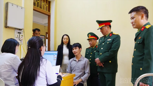 Ban Chỉ huy Phòng thủ khu vực 4 - Nghĩa Lộ kiểm tra công tác khám tuyển nghĩa vụ quân sự năm 2026