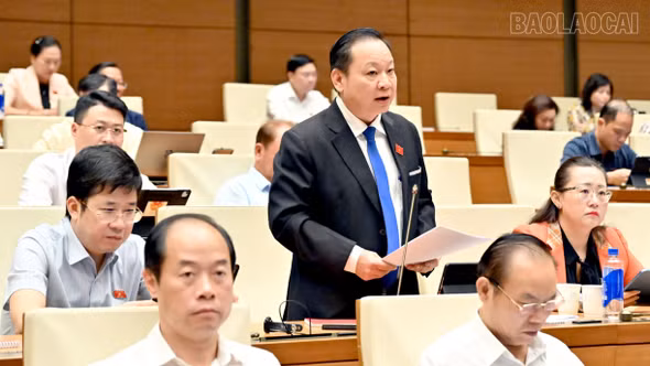 Đại biểu Quốc hội tỉnh Lào Cai Tráng A Dương tham gia thảo luận về Dự án Luật Thủ đô (sửa đổi)