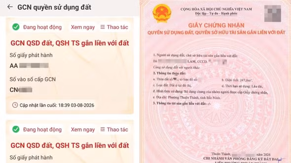 Sổ đỏ bắt đầu hiển thị trên VNeID, người dân có thể tra cứu