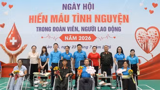 Gần 500 đoàn viên, người lao động tham gia Ngày hội hiến máu tình nguyện năm 2026
