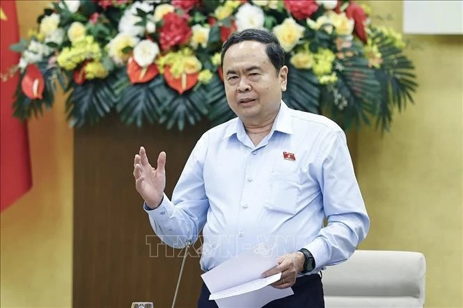 Chủ tịch Quốc hội Trần Thanh Mẫn phát biểu kết luận hội nghị.