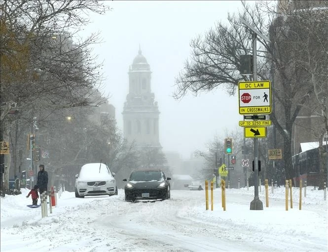 Thủ đô Washington DC phủ trắng trong cơn bão tuyết ngày 25/1/2026.