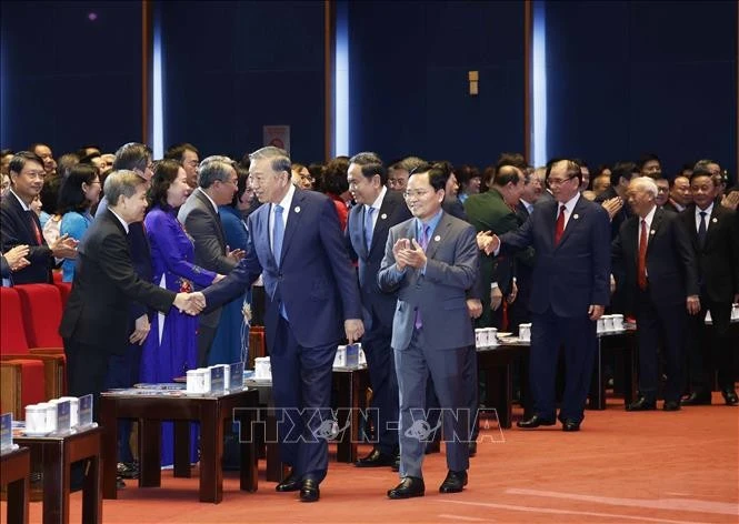 Tổng Bí thư, Chủ tịch nước Tô Lâm và các đồng chí lãnh đạo, nguyên lãnh đạo Đảng, Nhà nước đến dự Phiên trọng thể Đại hội XIV Công đoàn Việt Nam.