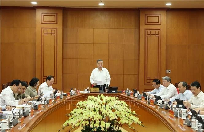 Tổng Bí thư, Chủ tịch nước Tô Lâm phát biểu chỉ đạo. Ảnh: Thống Nhất/TTXVN
