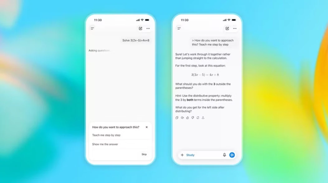 Phiên bản ChatGPT dành cho thanh thiếu niên chỉ đóng vai trò là "gia sư" hướng dẫn các em học sinh trong học tập. (Ảnh: OpenAI)