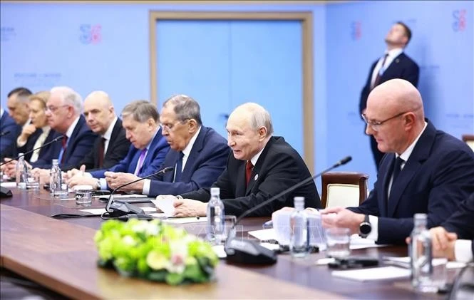Tổng thống Nga Vladimir Putin phát biểu.