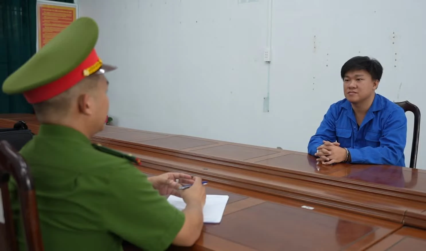 Bị can Phạm Đỗ Đăng Khoa tại cơ quan điều tra.