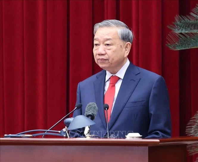 Tổng Bí thư Tô Lâm phát biểu khai mạc Hội nghị lần thứ hai Ban Chấp hành Trung ương Đảng khoá XIV.