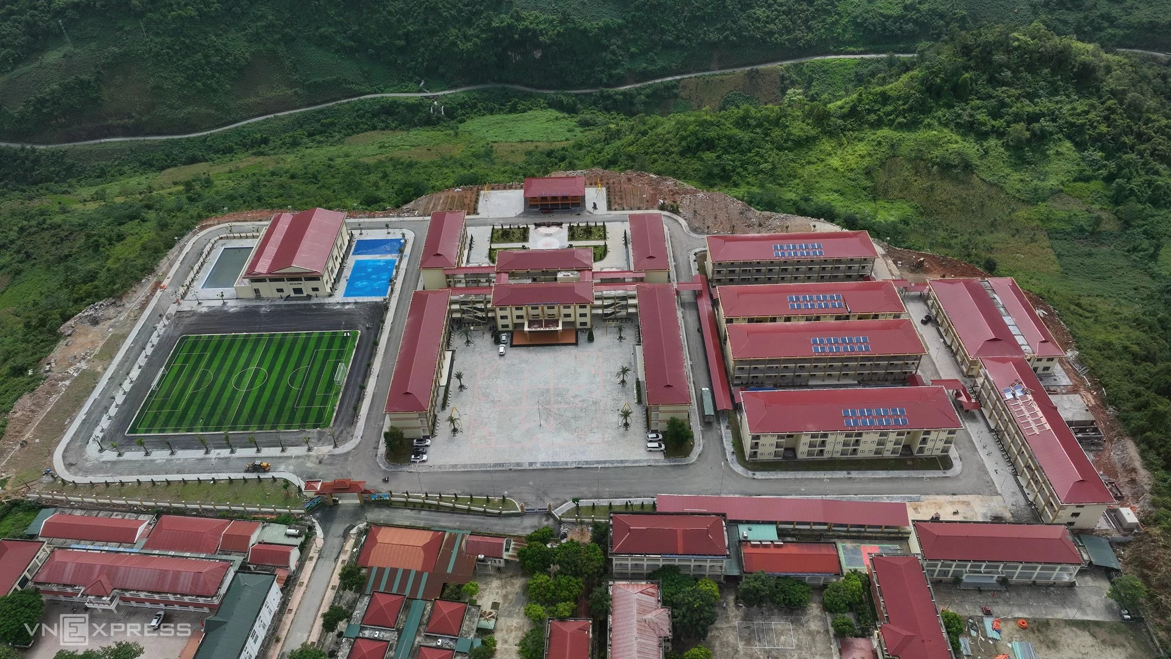 Trường Tiểu học và THCS Pa Tần, Lai Châu, một trong 100 trường phổ thông nội trú được khánh thành ngày 5/9. Ảnh: Ngọc Thành