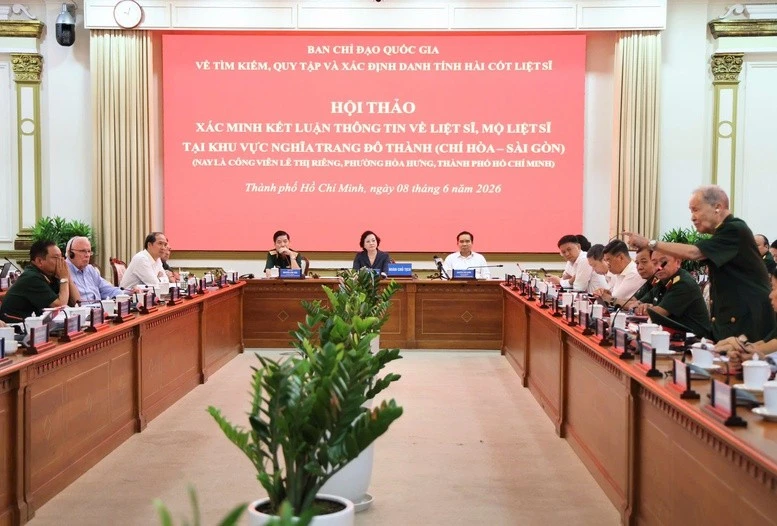 Hội thảo xác minh kết luận thông tin về liệt sĩ tại khu vực Nghĩa trang Đô Thành (Chí Hòa – Sài Gòn), nay là Công viên Lê Thị Riêng.
