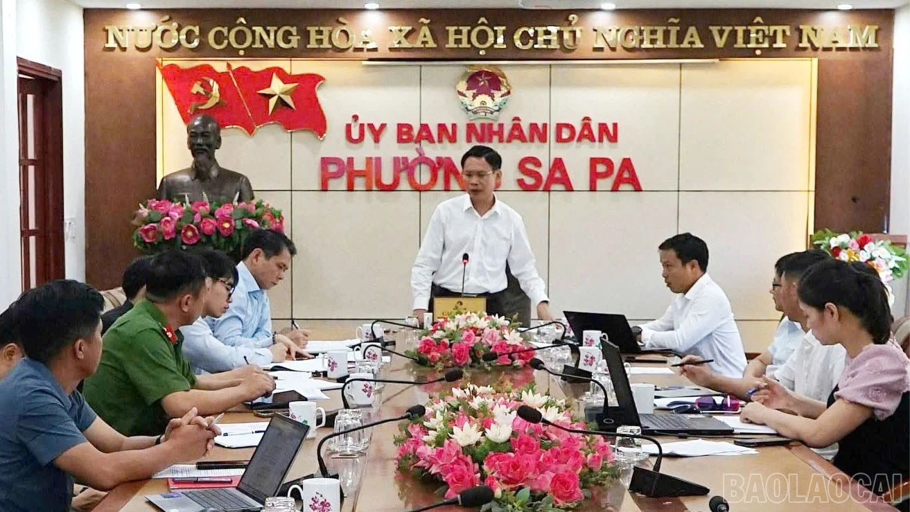UBND phường Sa Pa họp triển khai công tác phối hợp tổ chức Giải chạy Vietnam Mountain Marathon 2026.