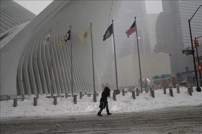 Tuyết rơi dày đặc tại New York, Mỹ ngày 25/1/2026.